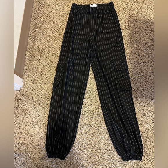 Urban Outfitters Pants - Urban Outfitters black stripe elastic cargo trouser jogger pants XS
